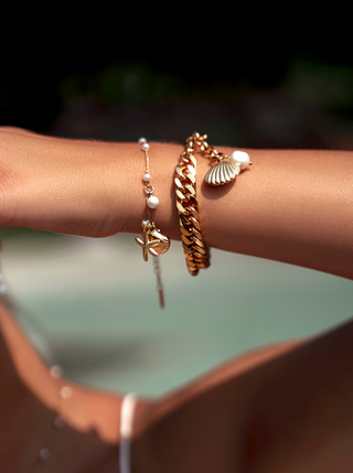 Seashore Gold Charm Bracelet