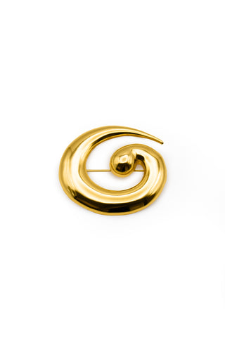 Swirl Gold Vintage Brooch