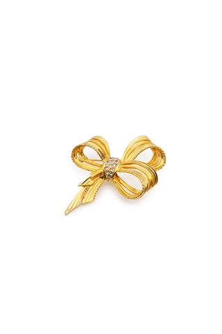 Gold Bow Vintage Brooch