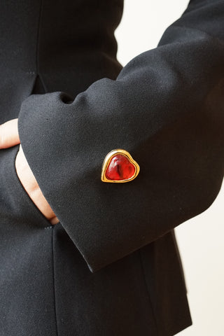 YSL Red Heart Vintage Brooch (Pre-Loved)