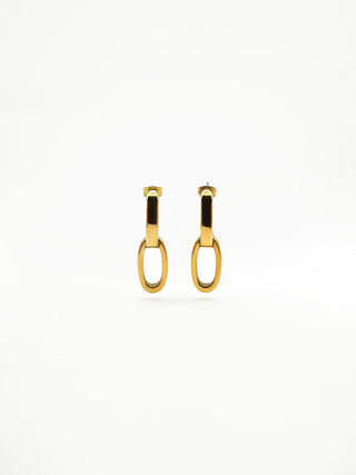 Hookd Gold Double Link Earrings