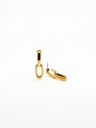 Hookd Gold Double Link Earrings