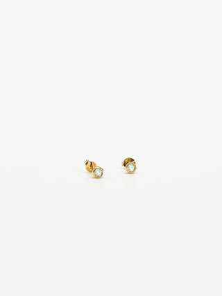 Liv Gold Round Zirconia Stud Earrings