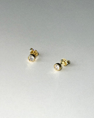 Liv Gold Round Zirconia Stud Earrings