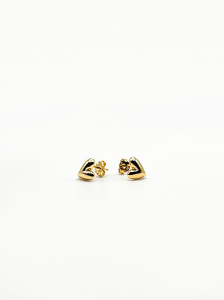 Twin Flames Gold Heart Stud Earrings